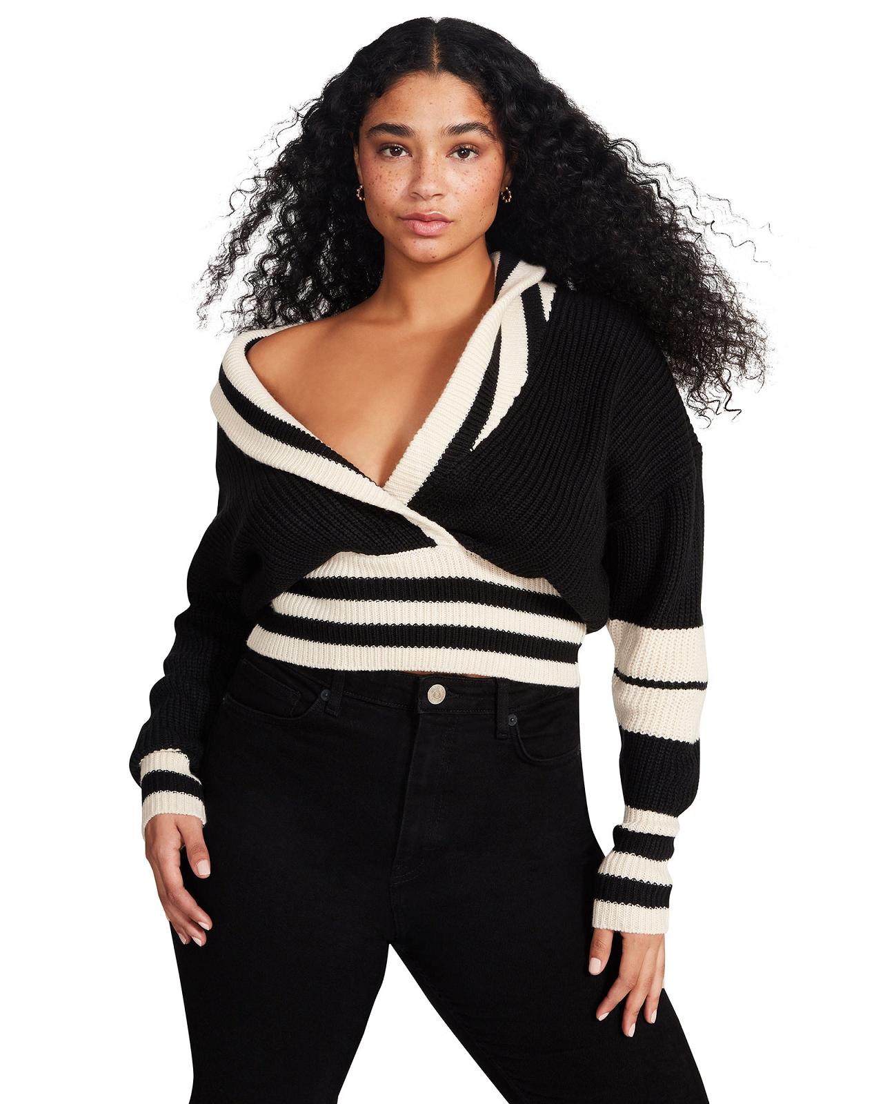 Steve Madden ADDISON PULLOVER Női Felsők Fekete | 583CMDBQX