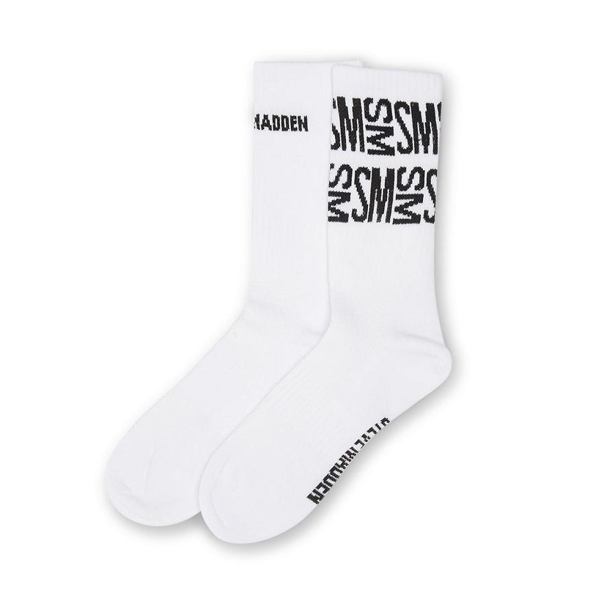 Steve Madden BLOCK LOGO CREW SOCK Női Zokni Fehér | 436HJOWDN