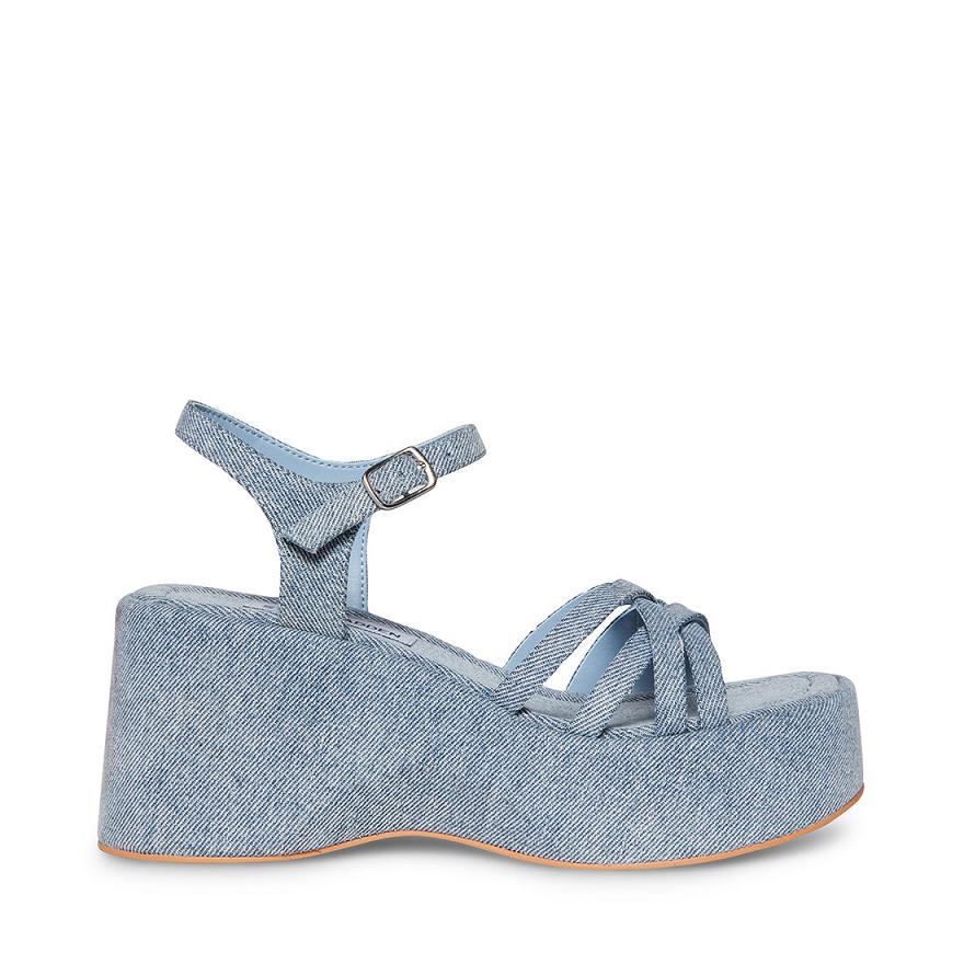 Steve Madden CRAZY30 Női Szandál Denim | 819NTOVBE