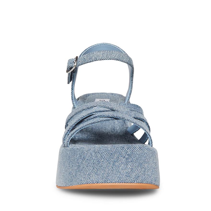 Steve Madden CRAZY30 Női Szandál Denim | 976FOGVQZ