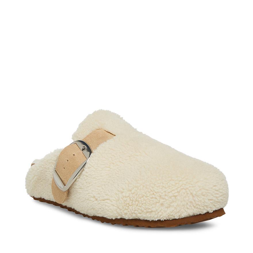 Steve Madden CUDDLE Női Papucs Fehér | 035RJSDIC