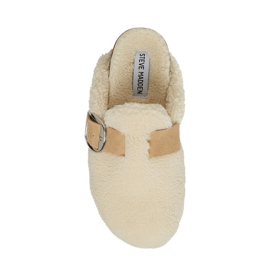 Steve Madden CUDDLE Női Papucs Fehér | 035RJSDIC