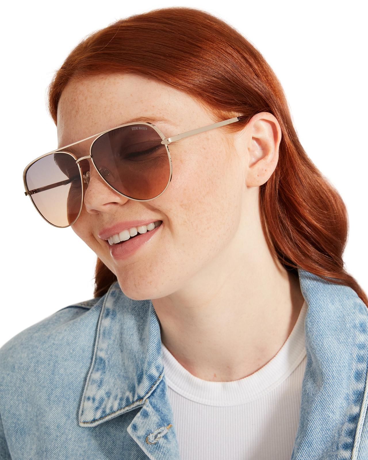 Steve Madden DANTE SUNGLASSES Női Napszemüveg Rózsaszín Arany | 079VLQWTO