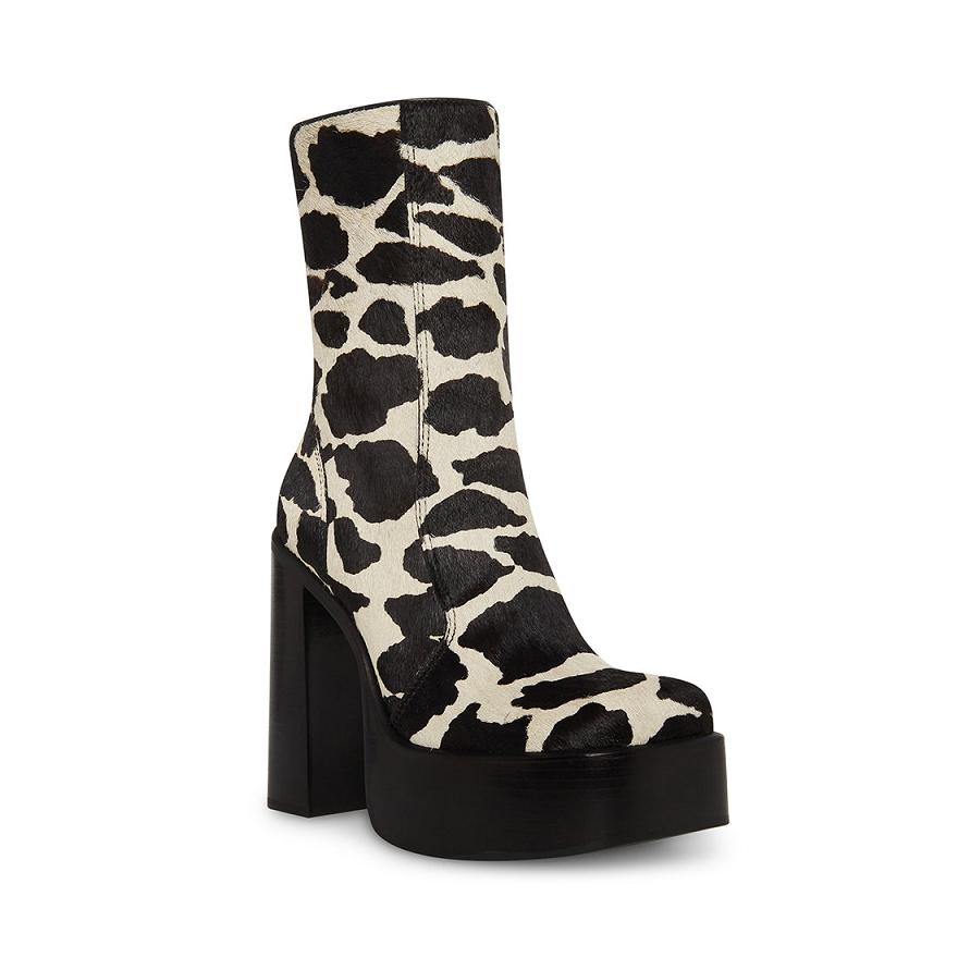 Steve Madden DWANE-C COW PRINT Női Bokacsizma Barna Barna | 305LMESXC