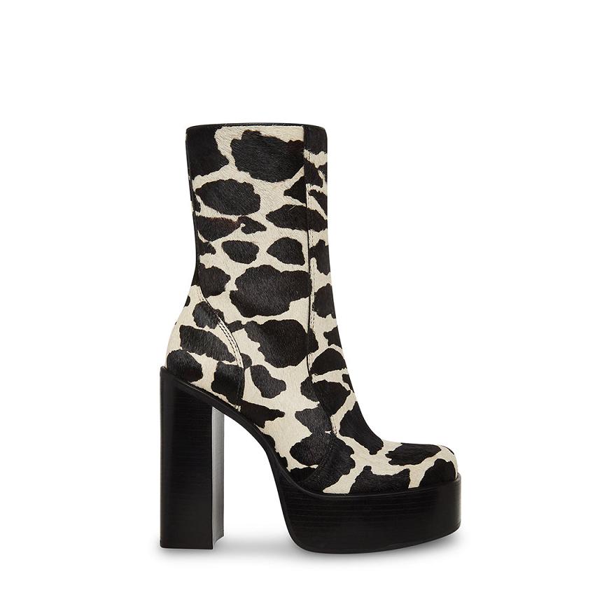 Steve Madden DWANE-C COW PRINT Női Bokacsizma Barna Barna | 305LMESXC