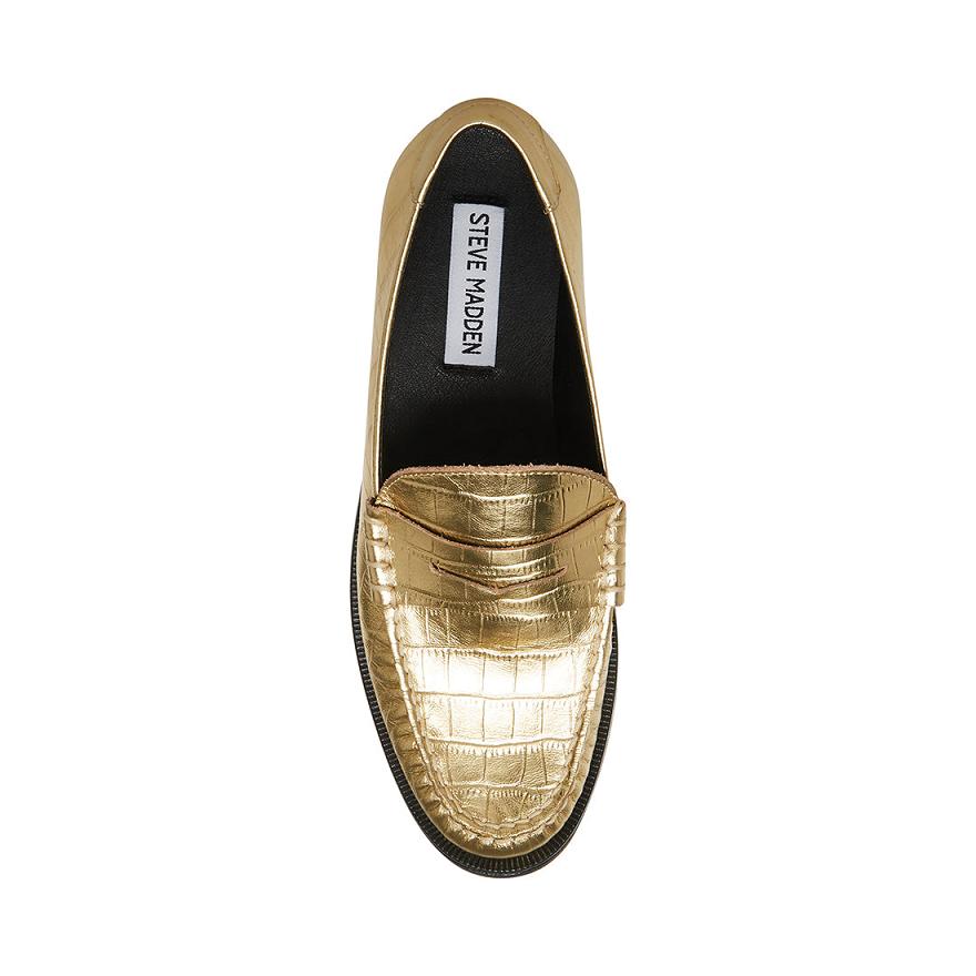 Steve Madden EMMET Női Loafer Cipő Arany | 427DPZSJL