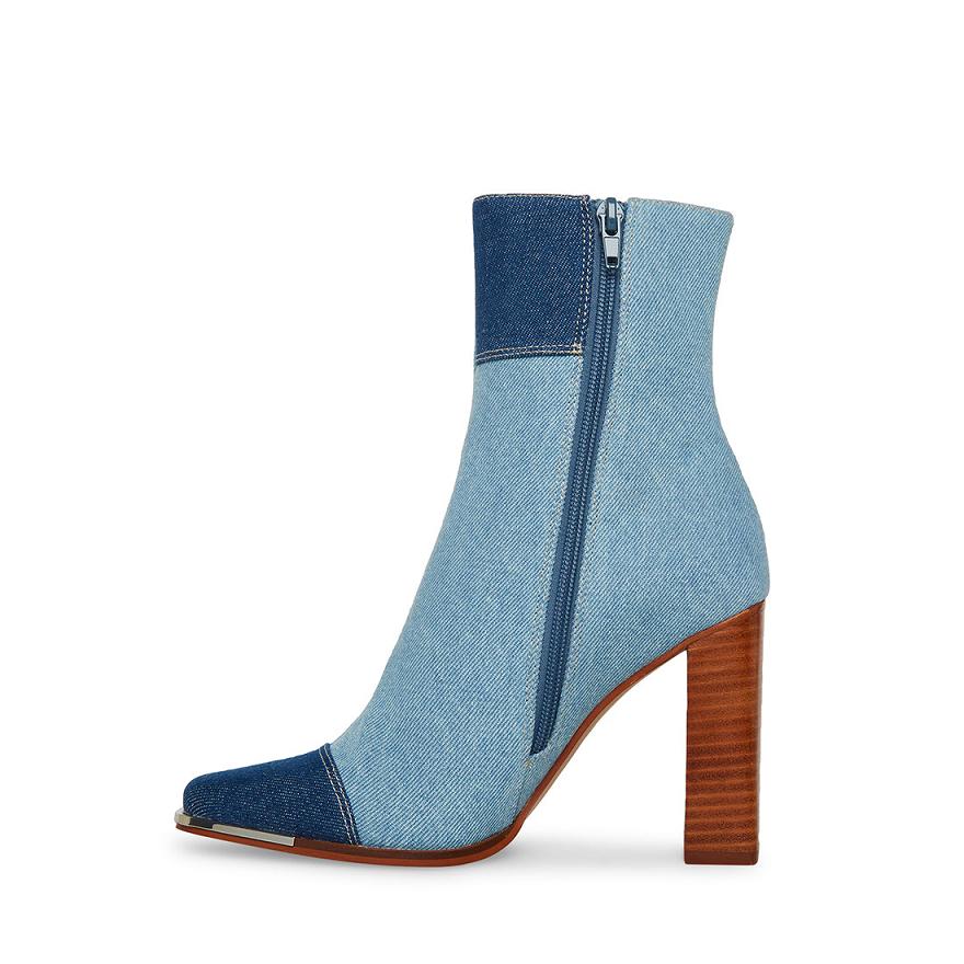 Steve Madden FALCON Női Bokacsizma Denim | 371DIXTFL