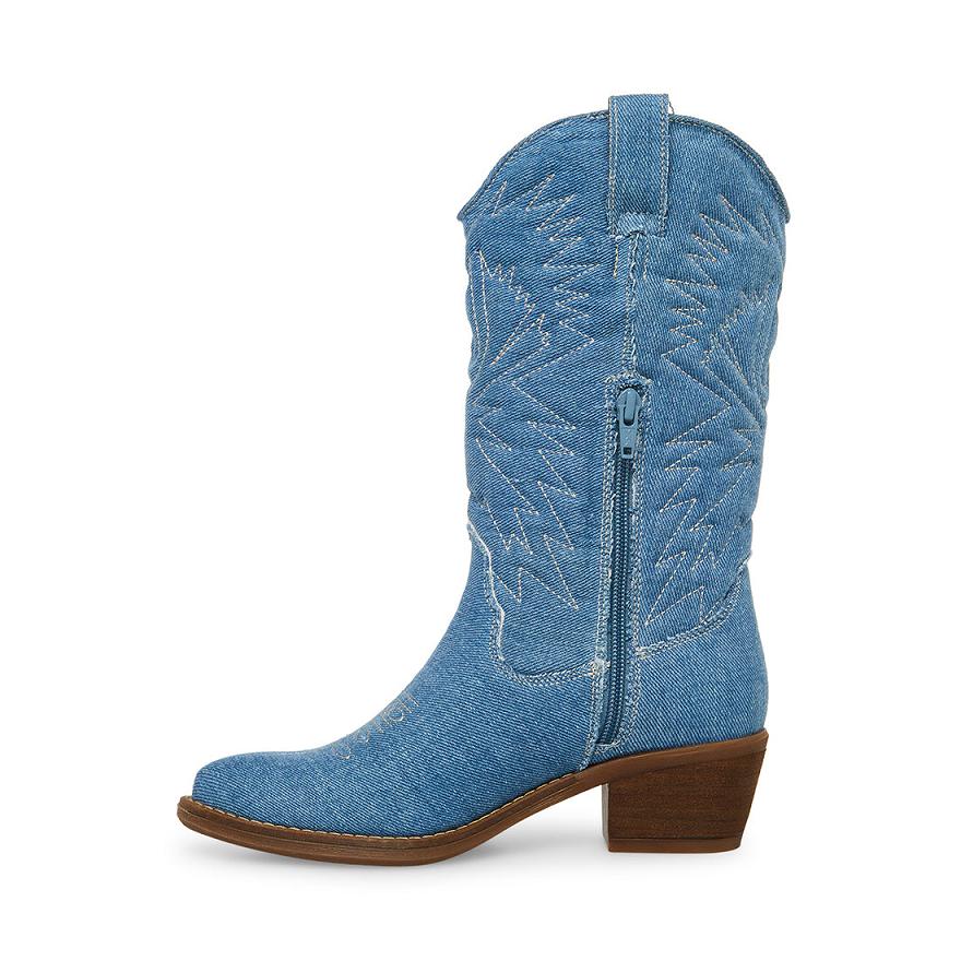 Steve Madden HAYWARD Női Csizma Denim | 138ZDYUAL