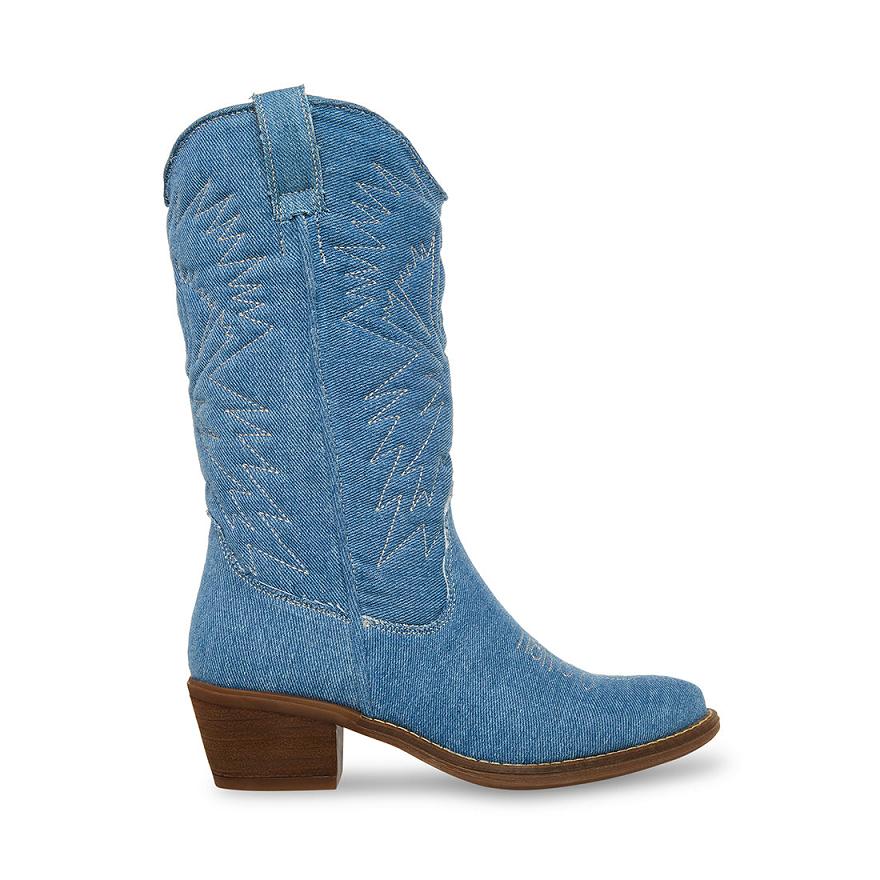 Steve Madden HAYWARD Női Csizma Denim | 138ZDYUAL