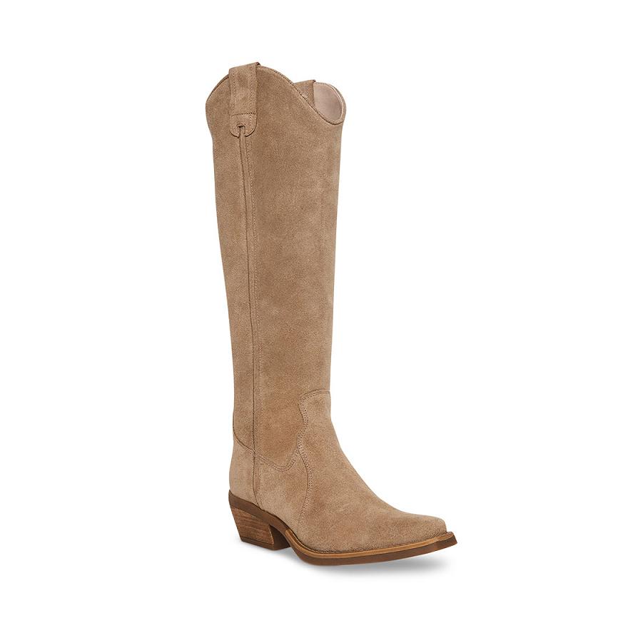 Steve Madden HEARD Női Csizma Taupe | 143CQDXNF