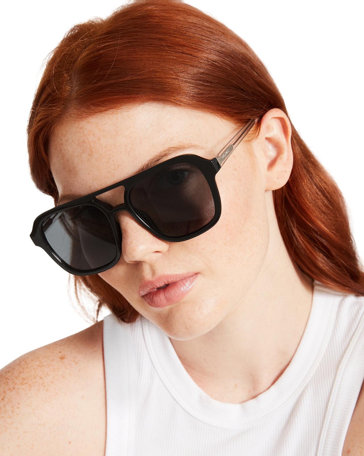 Steve Madden JACE SUNGLASSES Női Napszemüveg Fekete | 907JAGYDK