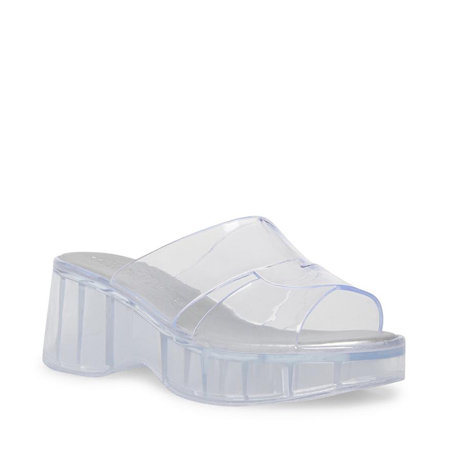 Steve Madden JOSIE Női Lapos Szandál Clear | 431ZXQETD