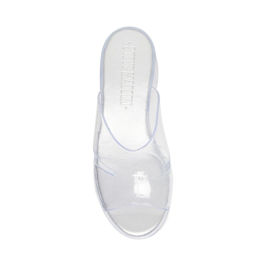 Steve Madden JOSIE Női Lapos Szandál Clear | 431ZXQETD