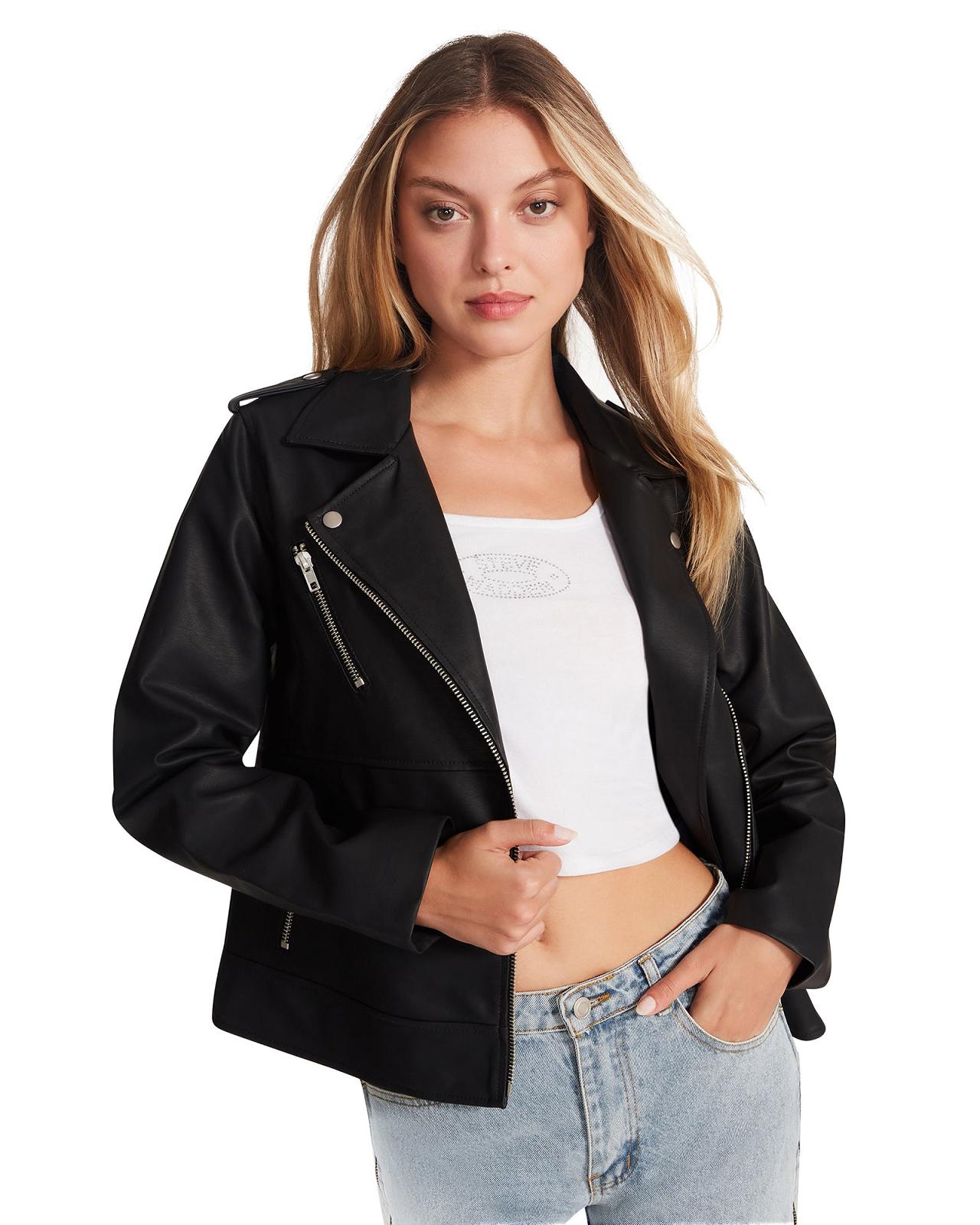 Steve Madden JULIA JACKET Női Kabát Fekete | 637YMDJBL