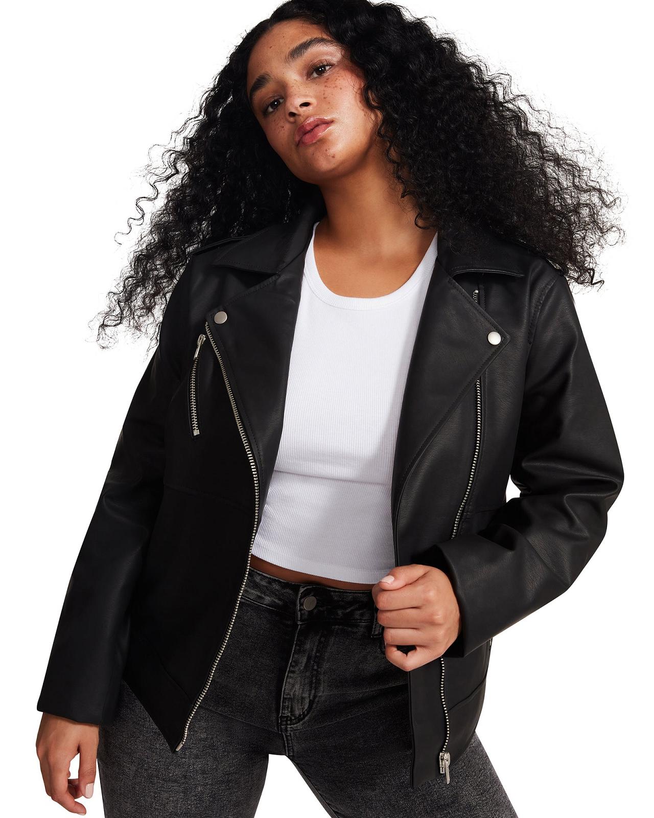 Steve Madden JULIA JACKET Női Kabát Fekete | 637YMDJBL