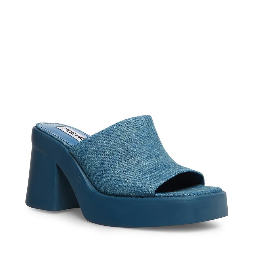 Steve Madden KANE Női Mule Cipő Denim | 031DKFQEZ