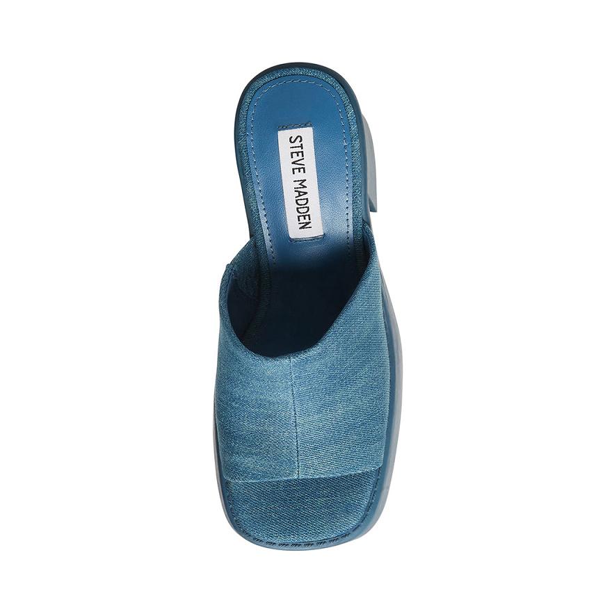 Steve Madden KANE Női Mule Cipő Denim | 031DKFQEZ