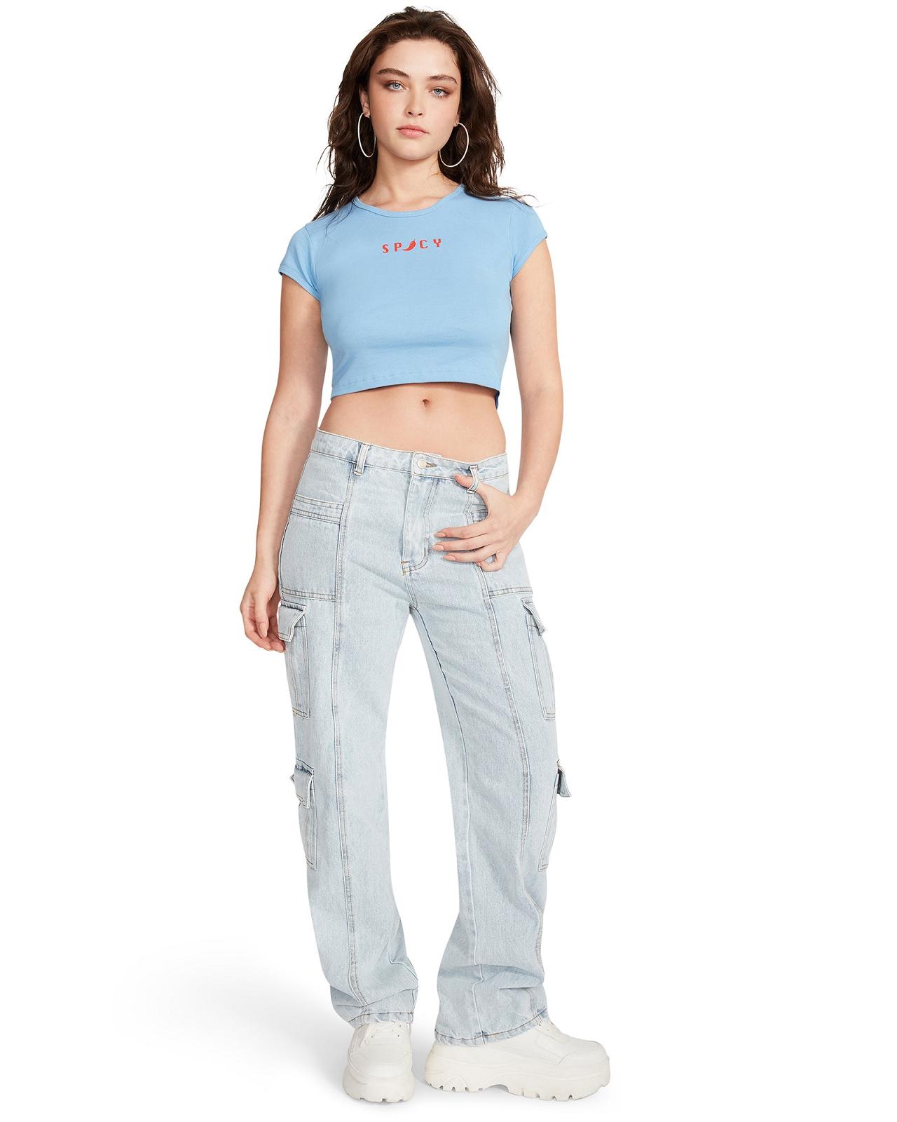 Steve Madden KYLEN CARGO JEANS Női Alsók Denim | 459ACQRIP