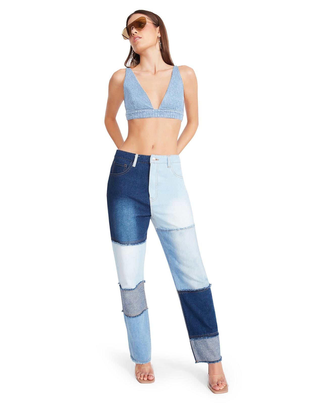 Steve Madden KYLIE PANT Női Egy darab és készlet Denim | 765NLFZXG