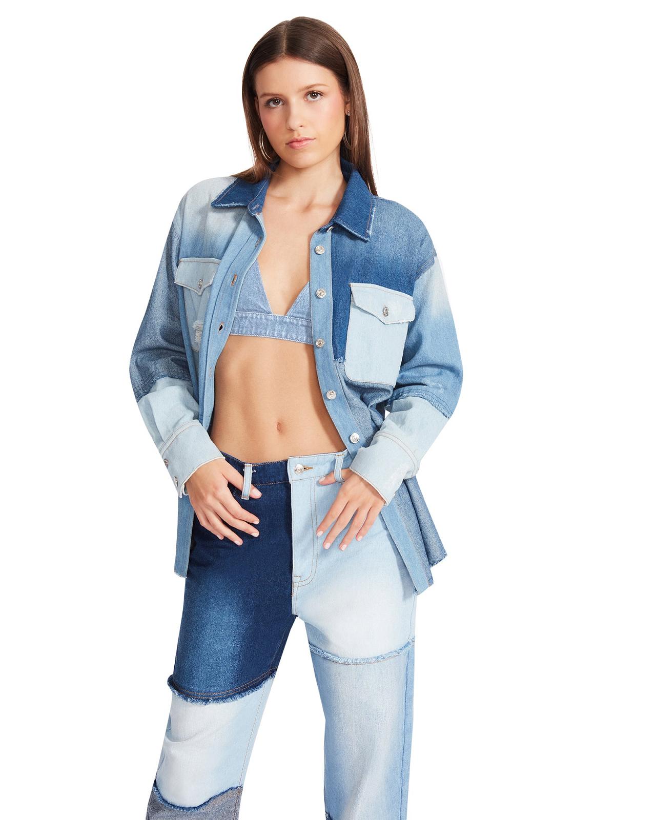 Steve Madden KYLIE SHACKET Női Ingek Denim | 820VPFYQO