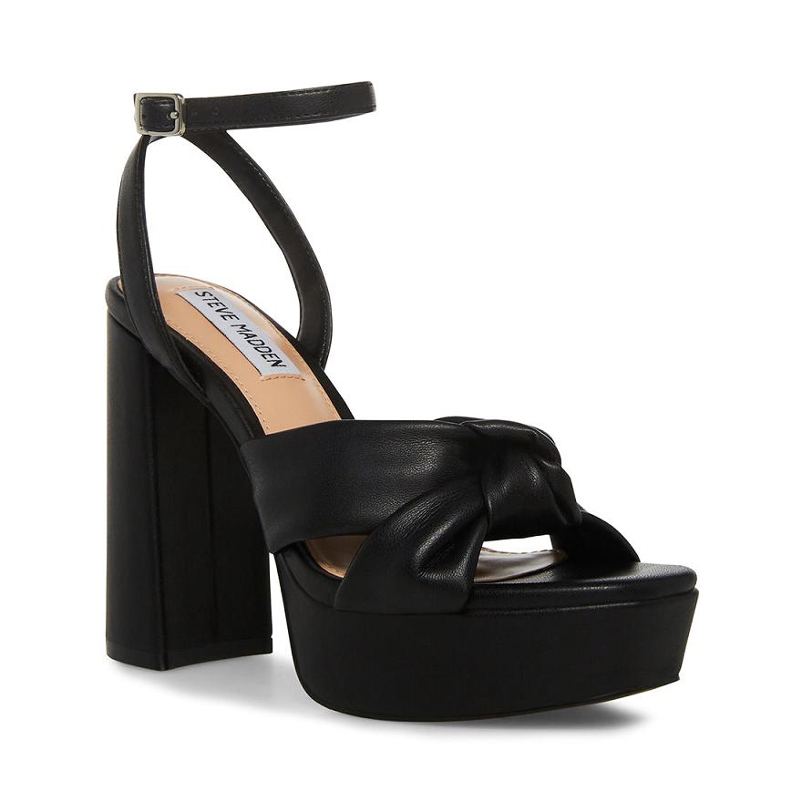 Steve Madden LALA Női Platform Cipő Fekete | 076XBDGQN