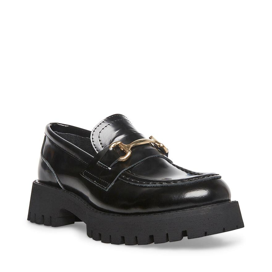 Steve Madden LANDO Női Loafer Cipő Fekete | 193ZIQPXG