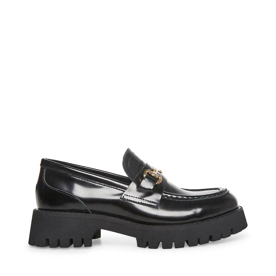 Steve Madden LANDO Női Loafer Cipő Fekete | 193ZIQPXG