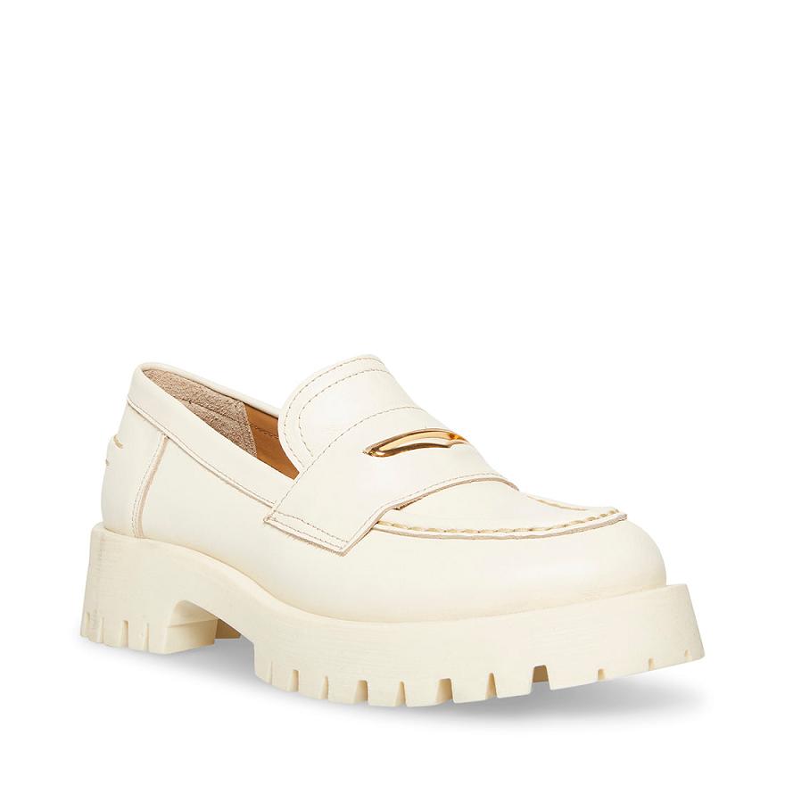 Steve Madden LAWRENCE Női Loafer Cipő Bone | 918BVTNZL