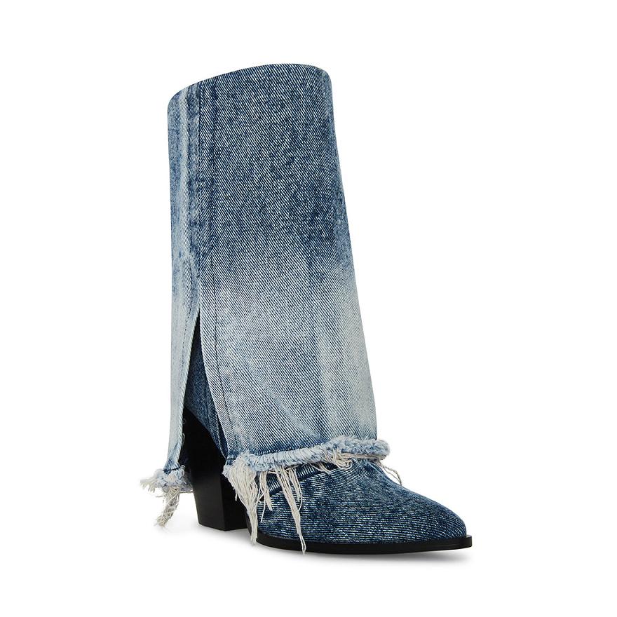 Steve Madden LIVVY Női Csizma Denim | 879GEHLSP