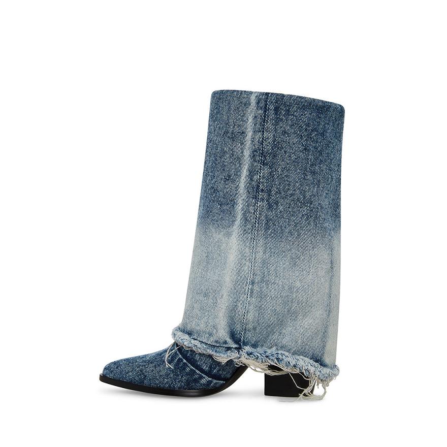 Steve Madden LIVVY Női Csizma Denim | 879GEHLSP