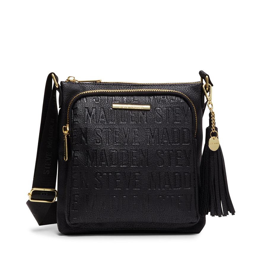 Steve Madden LOGO CROSSBODY Női Válltáskák Fekete | 725OARTXY