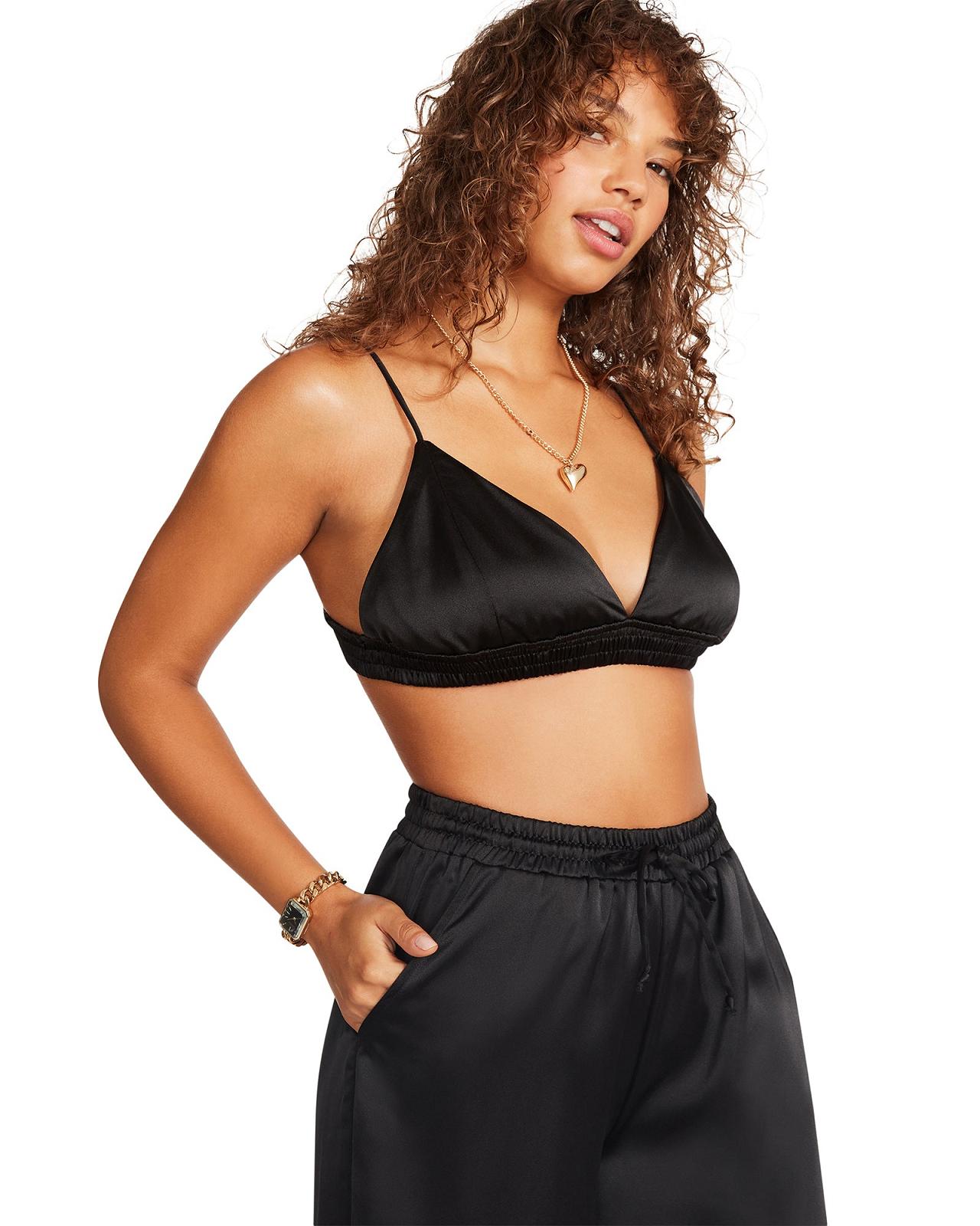 Steve Madden PEPPER BRA TOP Női Egy darab és készlet Fekete | 397VGPQEF