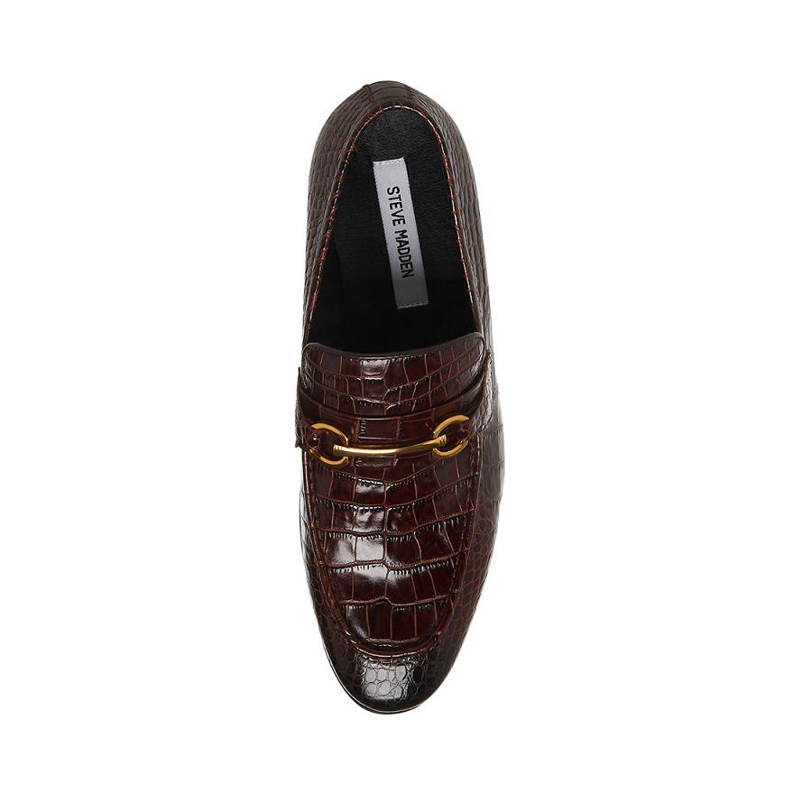 Steve Madden PHILIPPE Férfi Loafer Cipő Barna | 814ZJFAWC