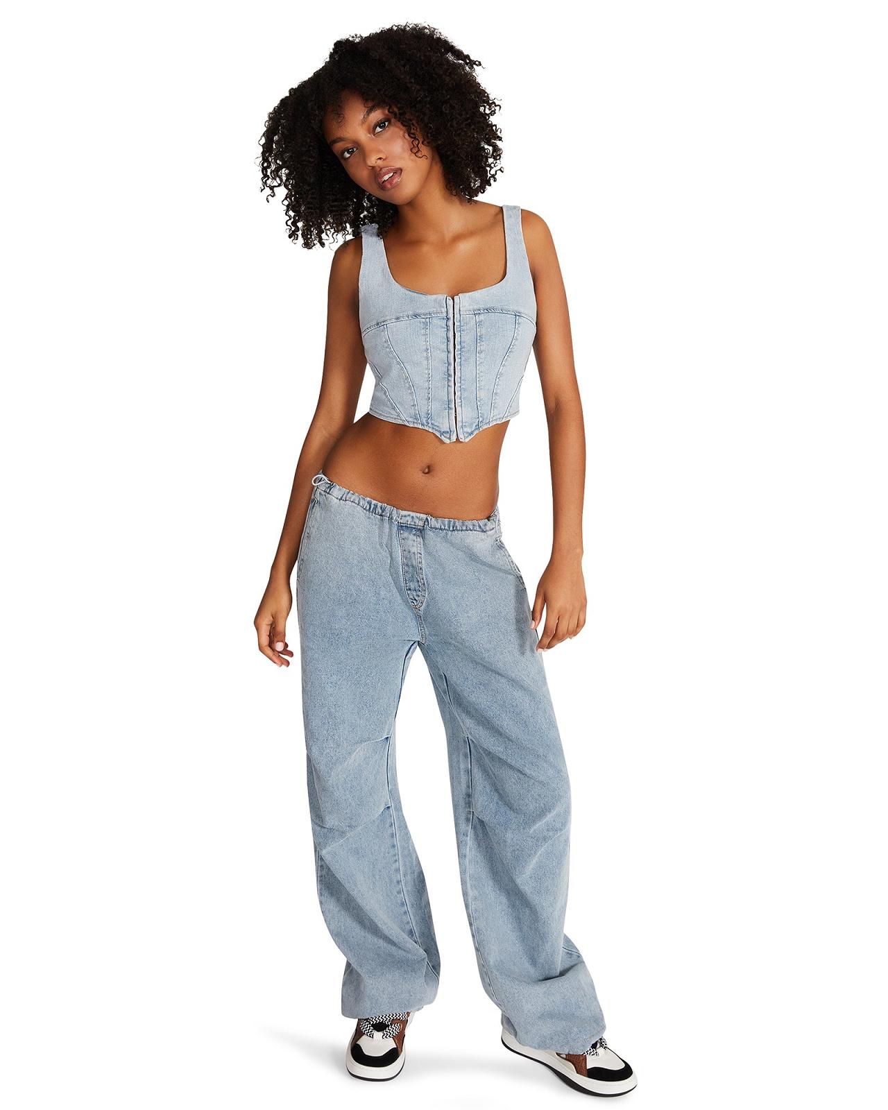 Steve Madden PIA PARACHUTE PANT Női Alsók Denim | 692VYRUFN