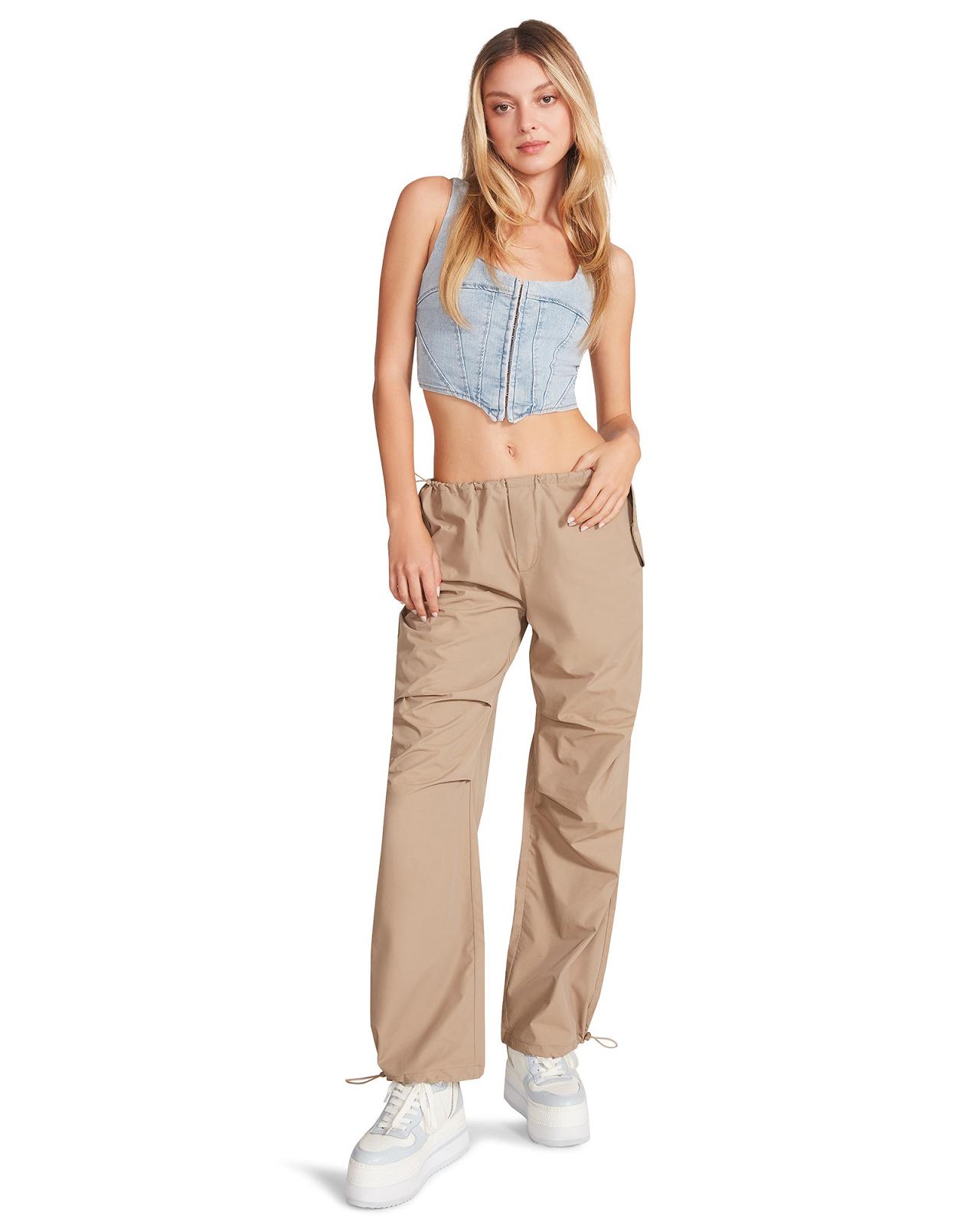 Steve Madden PIA PARACHUTE PANT Női Alsók Khaki | 973IOAHXD