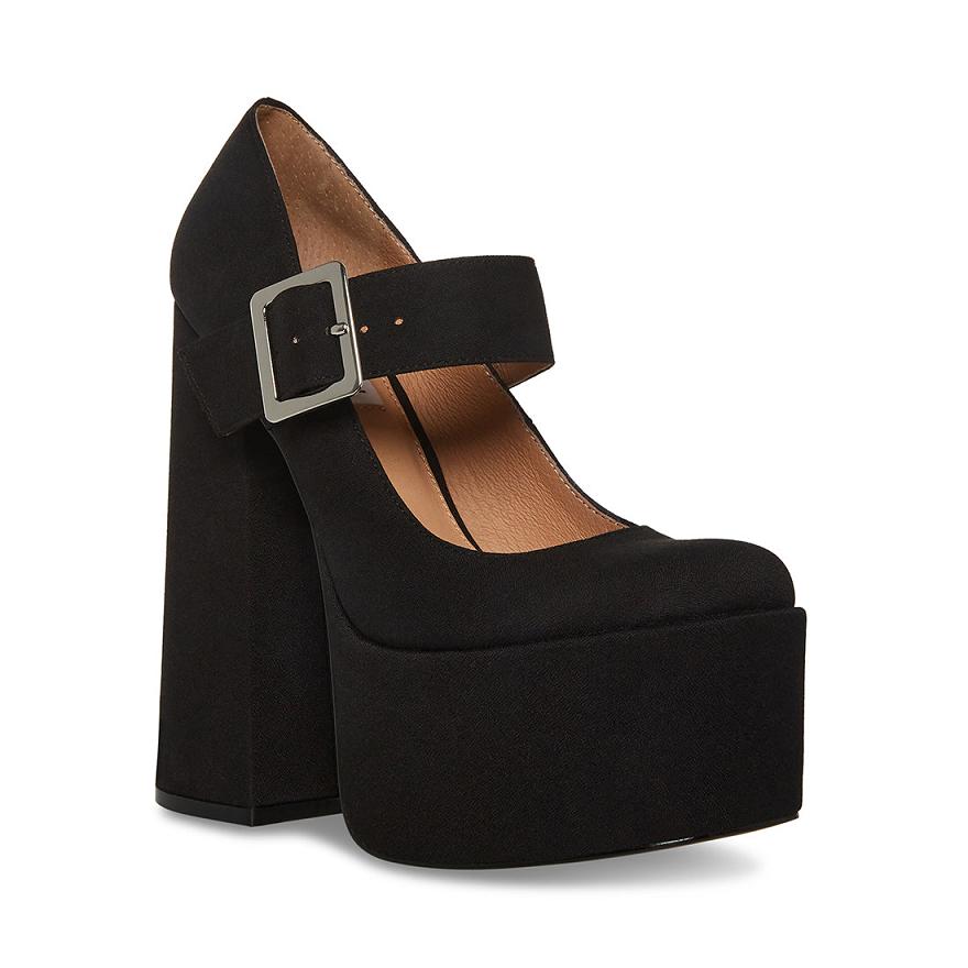 Steve Madden PLAZA Mary Jane Női Platform Cipő Fekete | 468TKCQBG