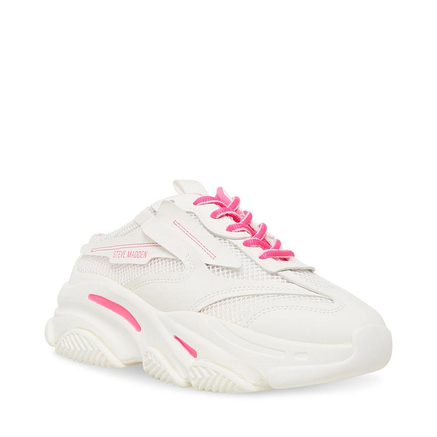 Steve Madden PROSPECT Sneakers Női Sneaker Fehér Rózsaszín | 361HQACYW