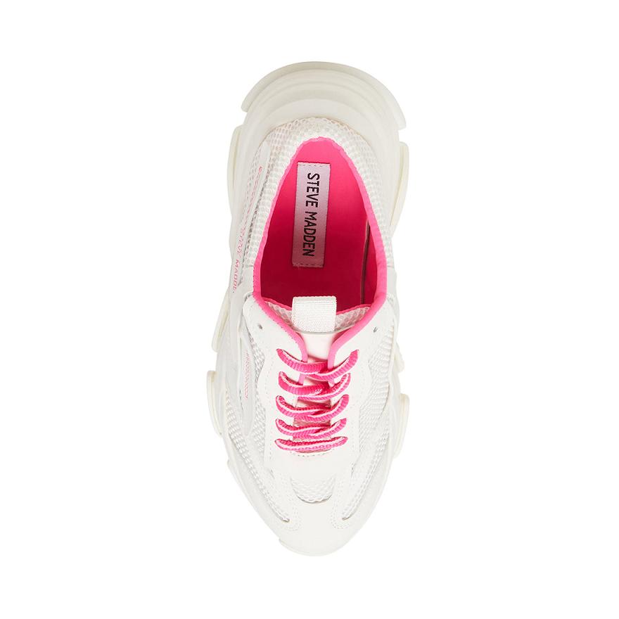 Steve Madden PROSPECT Sneakers Női Sneaker Fehér Rózsaszín | 361HQACYW