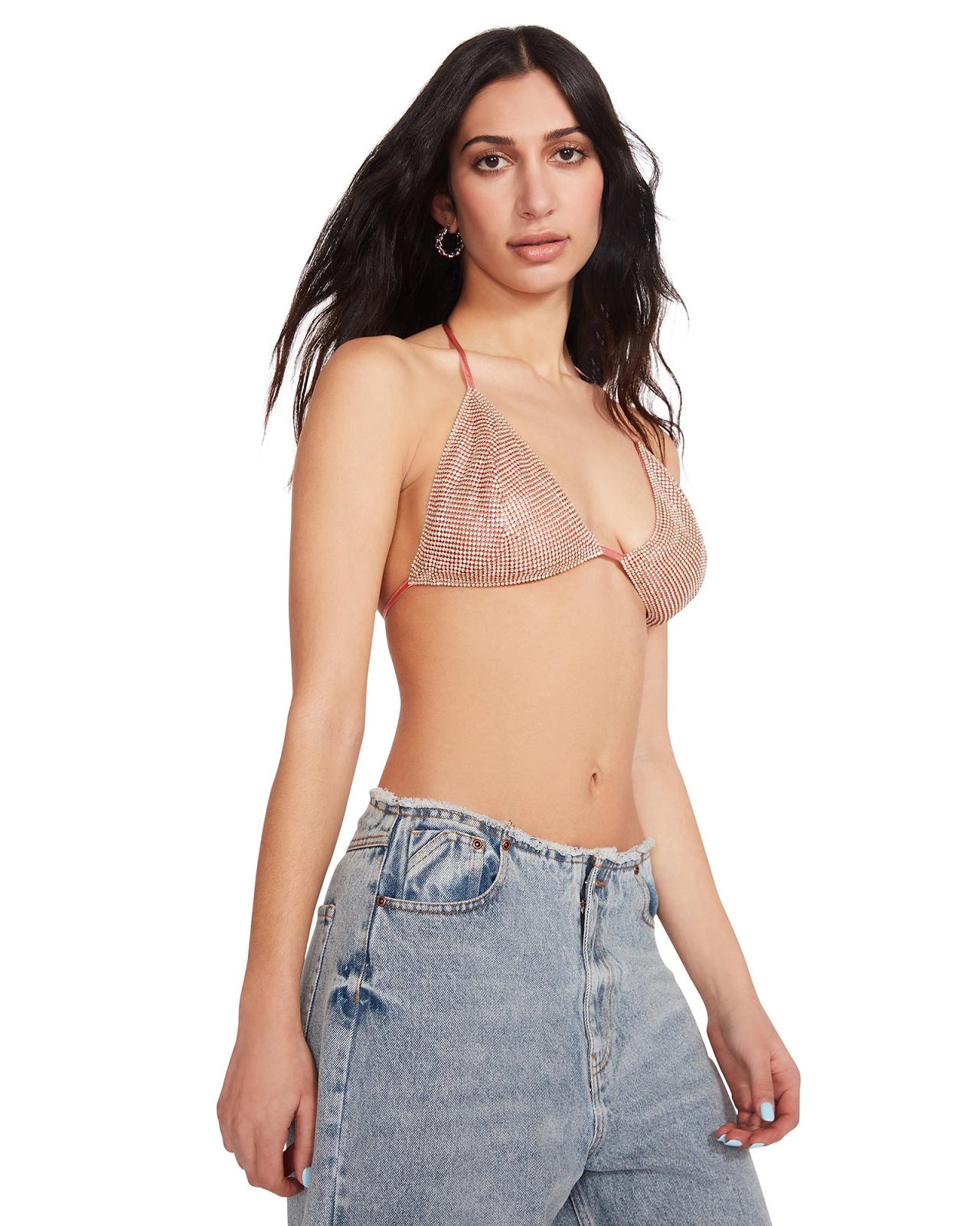 Steve Madden RHINESTONE BIKINI TOP Női Felsők Rózsaszín | 018TQLBMC