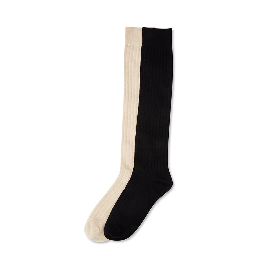 Steve Madden RIBBED KNEE HIGH SOCKS Női Zokni Fekete Barna | 530NLTVDO