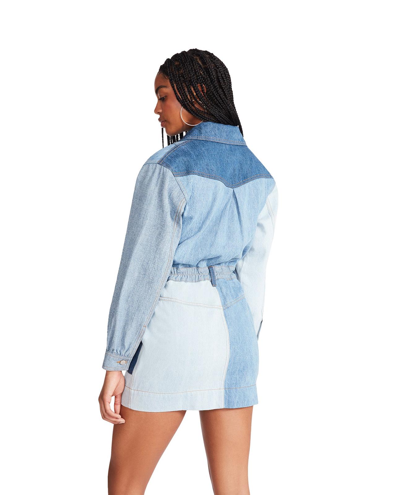 Steve Madden RYLEIGH DRESS Női Ruha Denim | 709IZGHCT