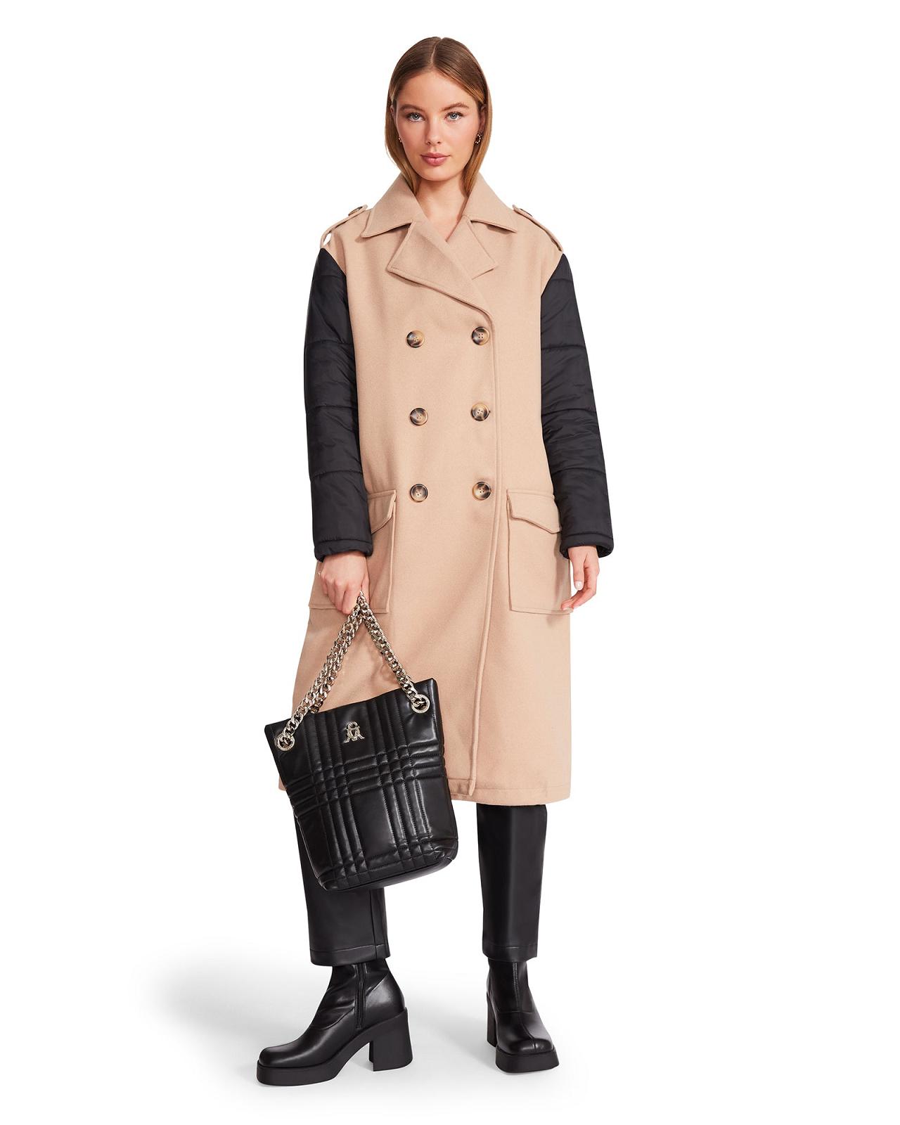 Steve Madden SAVANNAH COAT Női Kabátok Barna | 597XWKTGP