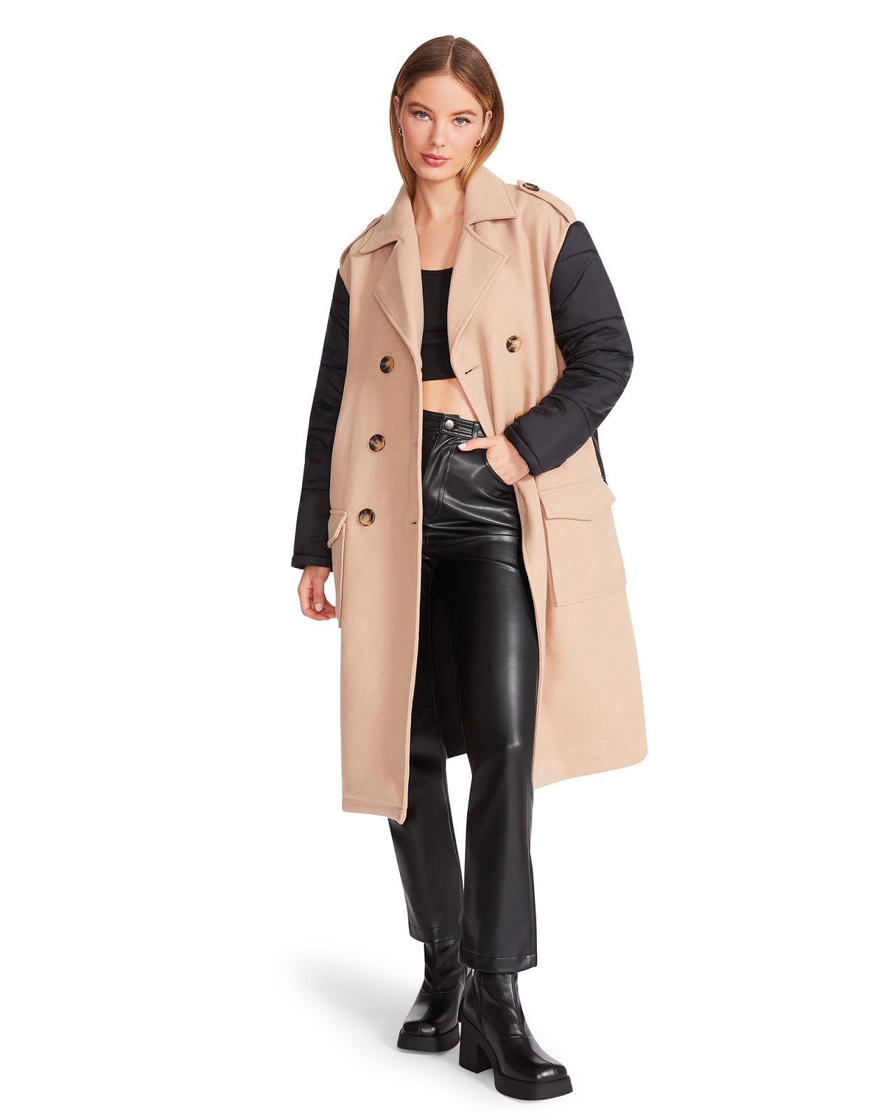 Steve Madden SAVANNAH COAT Női Kabátok Barna | 597XWKTGP