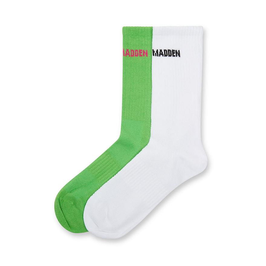 Steve Madden SIMPLE LOGO CREW SOCK Női Zokni Fehér Színes | 312VRKIUG