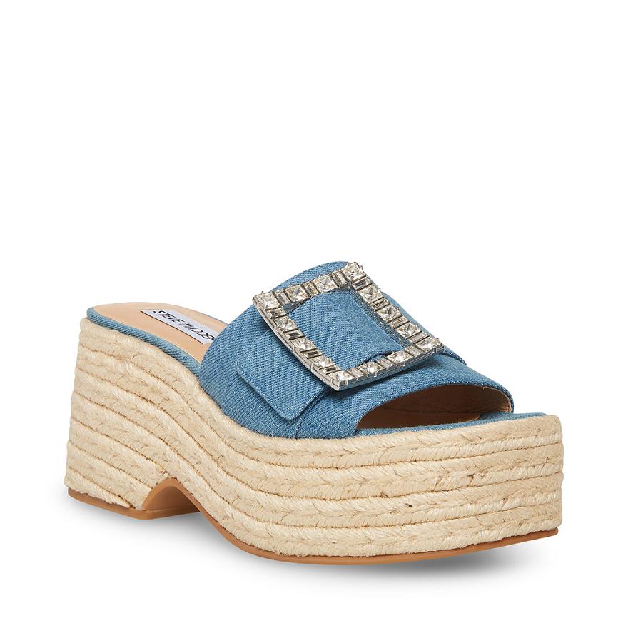 Steve Madden SOLANA Női Szandál Denim | 201TKVBOZ