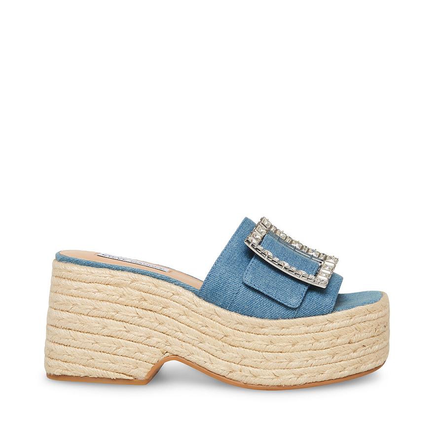 Steve Madden SOLANA Női Szandál Denim | 201TKVBOZ