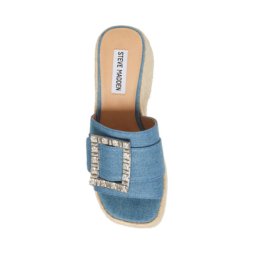 Steve Madden SOLANA Női Szandál Denim | 907FJLVTY