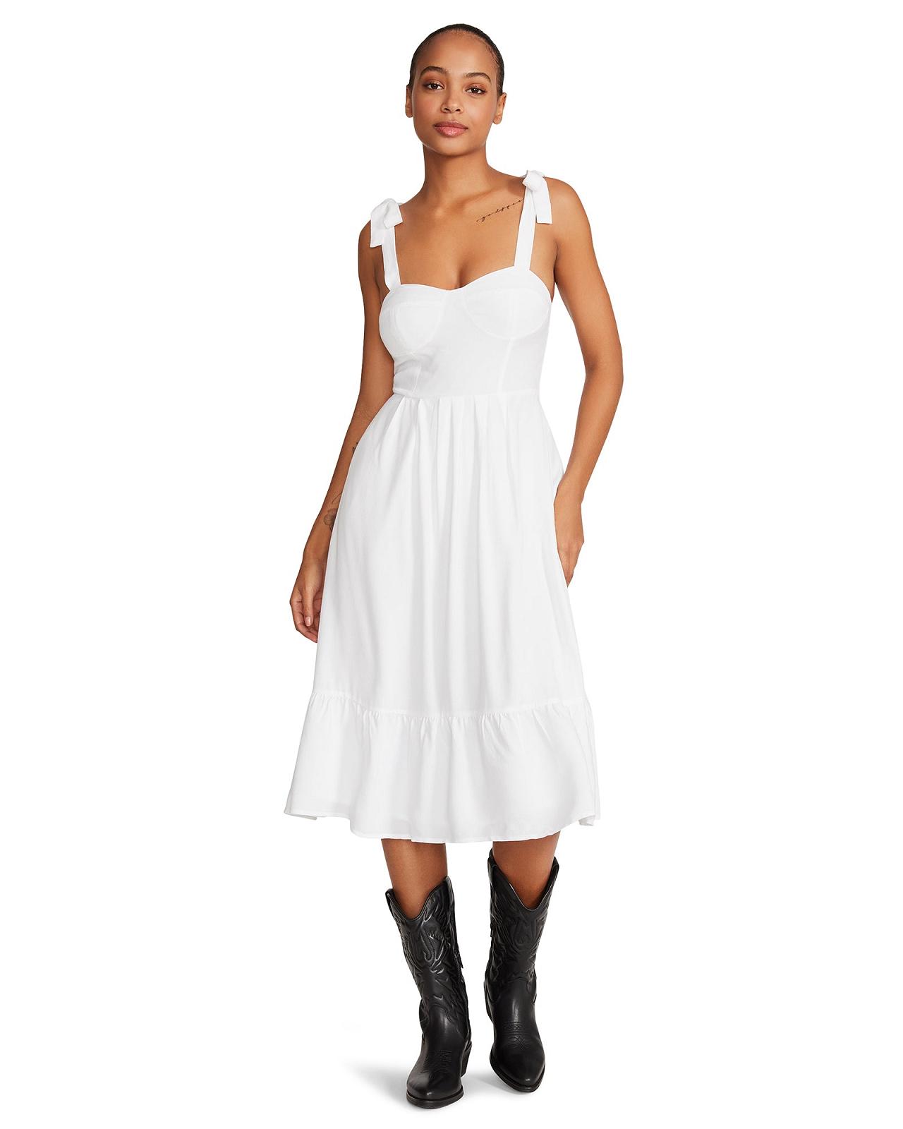 Steve Madden SOPHIA-DRESS Női Ruha Fehér | 265HUJCDZ