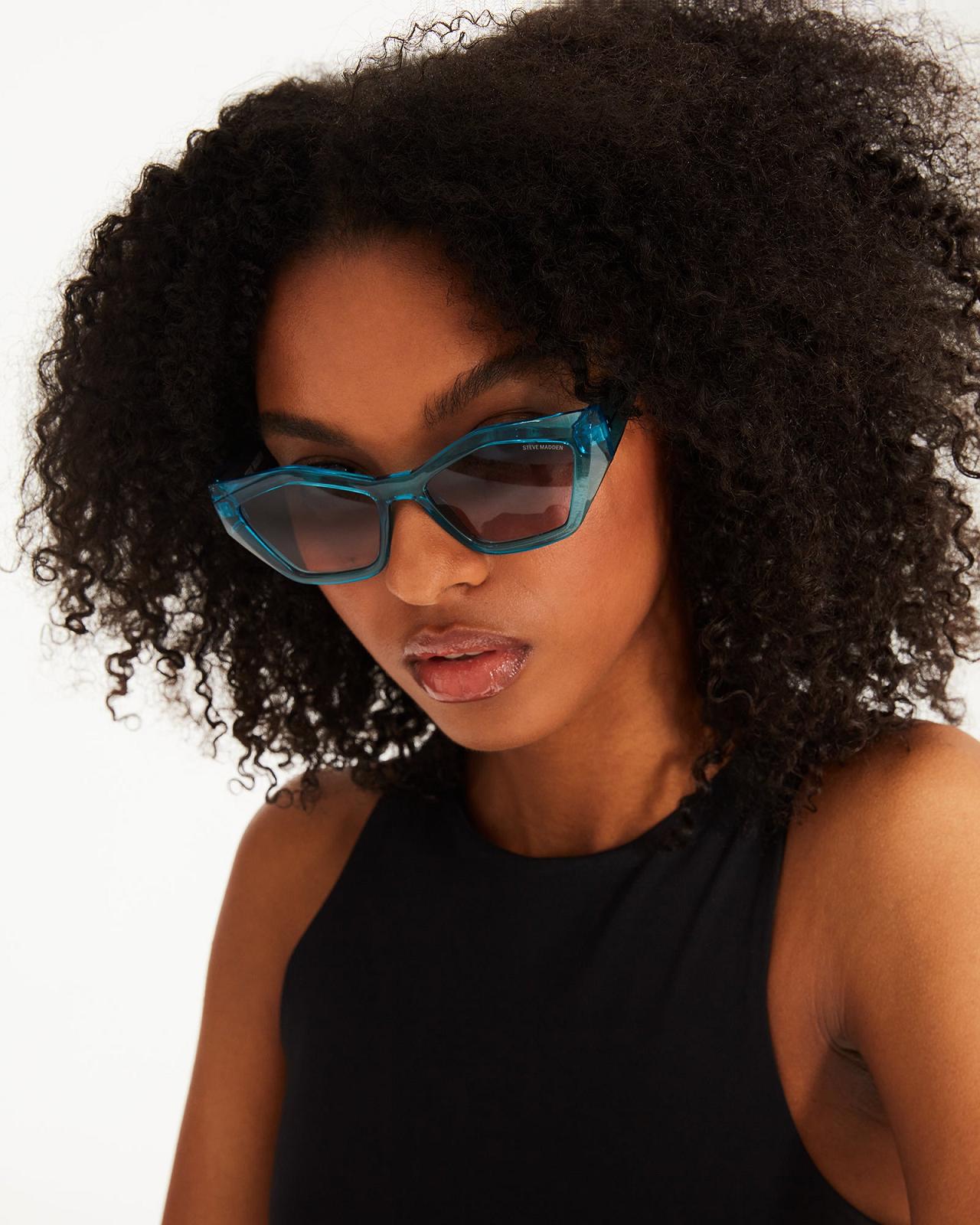 Steve Madden STACIA SUNGLASSES Női Napszemüveg Kék | 524BAGREU