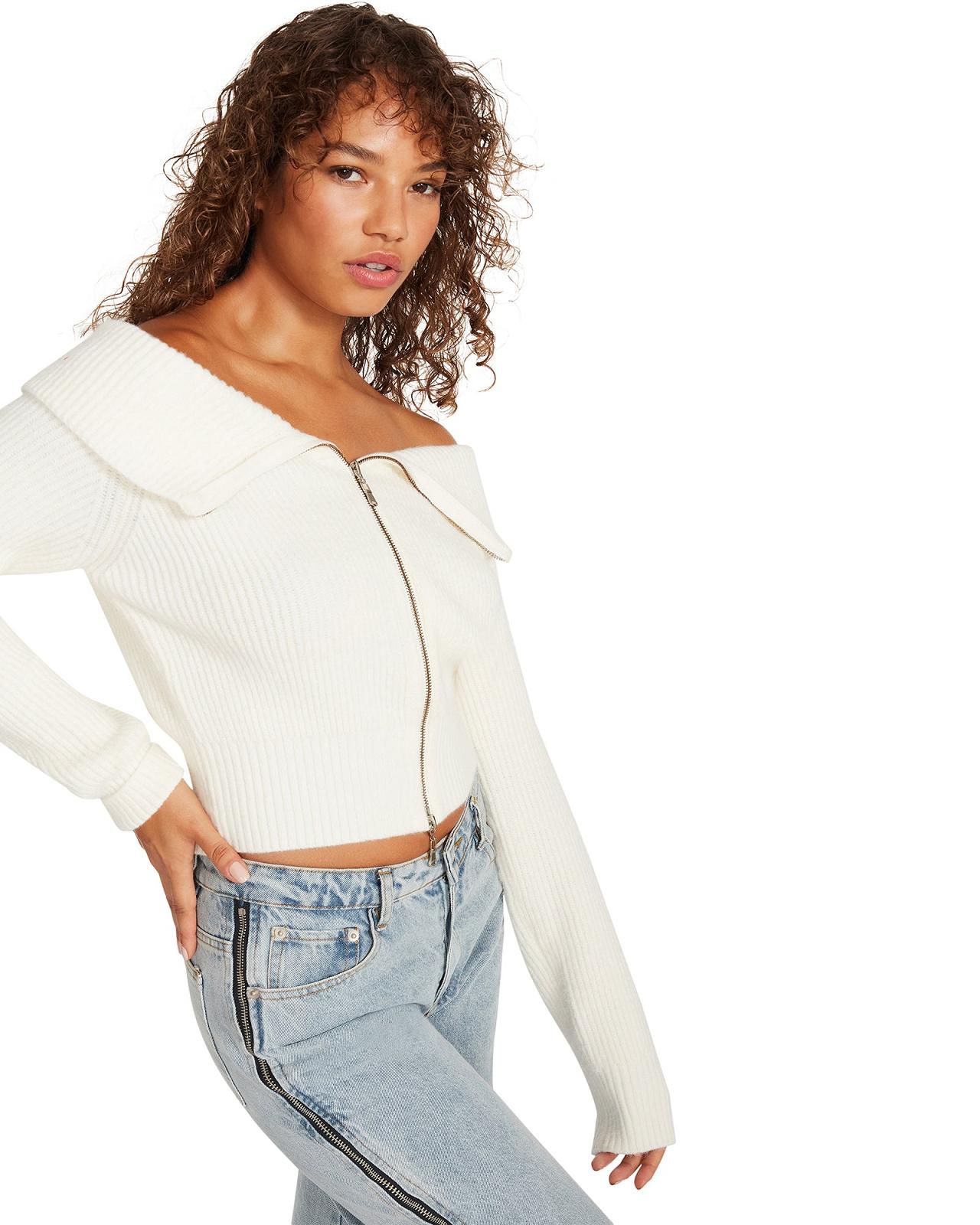 Steve Madden SYD CARDIGAN Női Felsők Fehér | 864RKOVIN